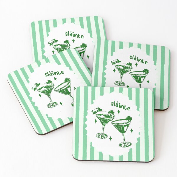 Item preview, Retro Pastel Sláinte Shamrock Cocktail designed and sold by MaiZephyr.