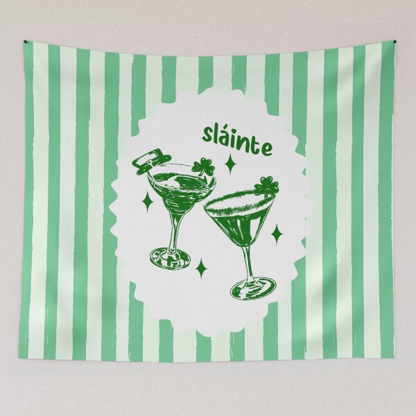 Item preview, Retro Pastel Sláinte Shamrock Cocktail designed and sold by MaiZephyr.