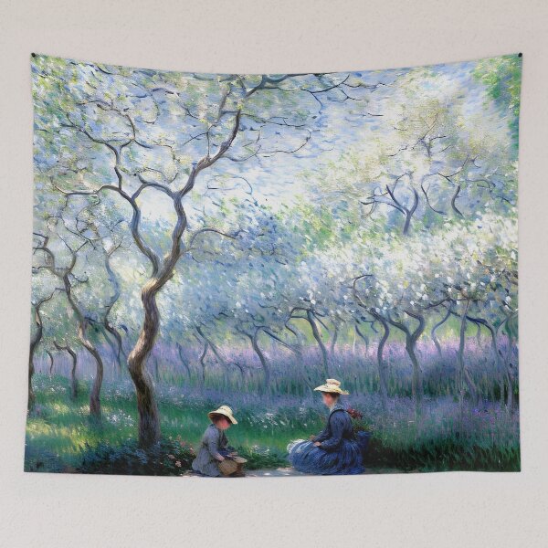 Item preview, An Orchard in Spring: Blossoming Fruit Trees in Soft Morning Light designed and sold by artdesignsnow.