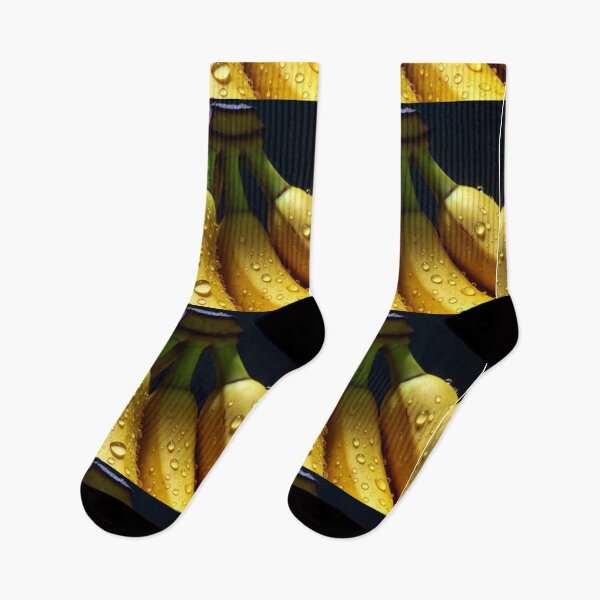Item preview, Golden Bananas with Water Drops – Hyper Realistic Macro Art designed and sold by PixelVibe782.