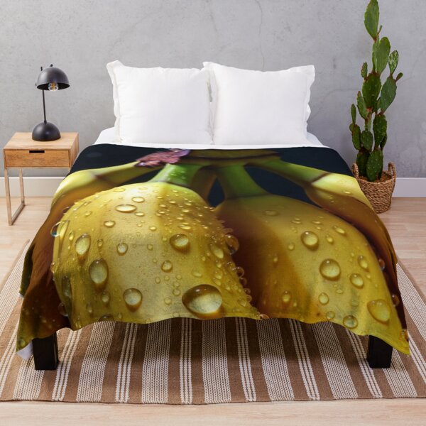 Item preview, Golden Bananas with Water Drops – Hyper Realistic Macro Art designed and sold by PixelVibe782.