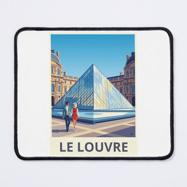 Item preview, The Louvre – Modern tourist illustration of Paris | Travel poster France designed and sold by jlg-creative.