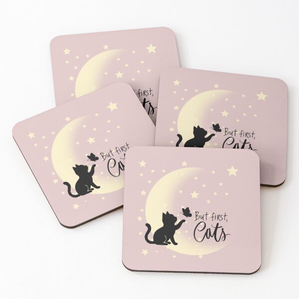 Item preview, Dreaming Cat on the Moon - Minimalist Celestial Silhouette designed and sold by VelaStudioCo.