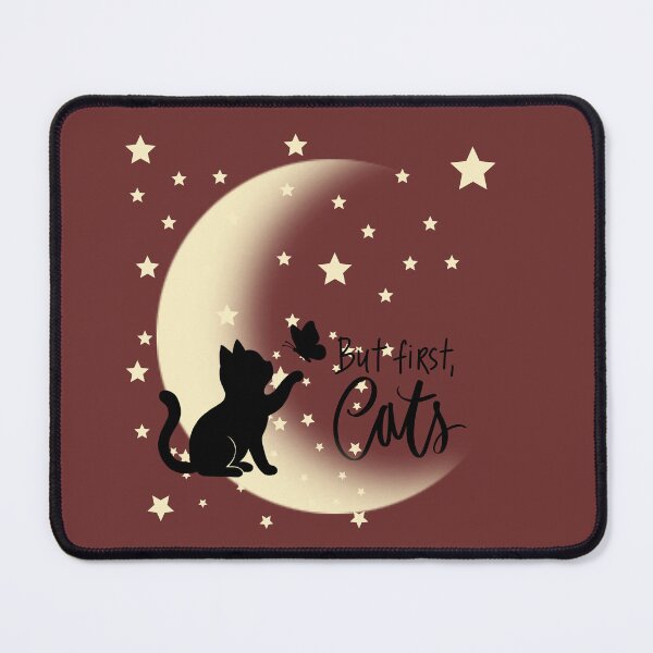 Item preview, Dreaming Cat on the Moon - Minimalist Celestial Silhouette designed and sold by VelaStudioCo.
