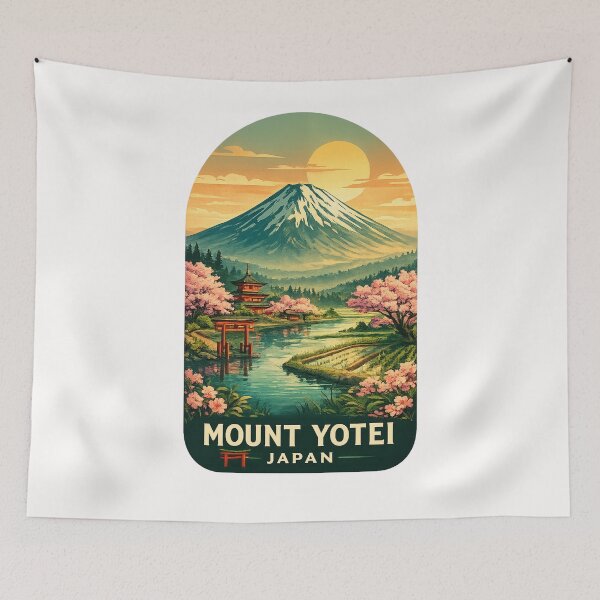 Item preview, Mount Yotei Japan Hokkaido Sakura Landscape designed and sold by Places On Earth.