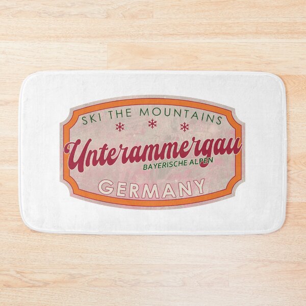 Artikelvorschau, Unterammergau, Deutschland, Bayerische Alpen, Ski, strukturiertes Skiabzeichen entworfen und verkauft von Wanderful-roads.