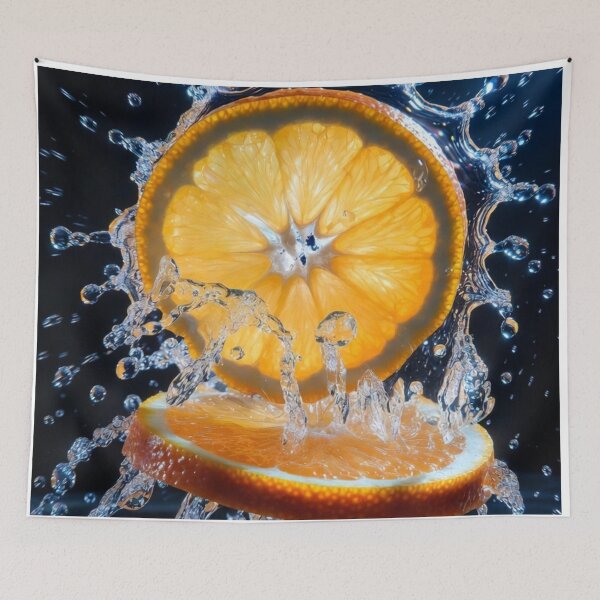 Item preview, Exploding Orange Splash – Vibrant Citrus Macro Art designed and sold by PixelVibe782.