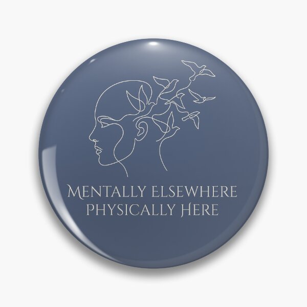 Item preview, Mentally Elsewhere Physically Here Line Art | Daydreamer Quote Minimalist designed and sold by IM Hunter.