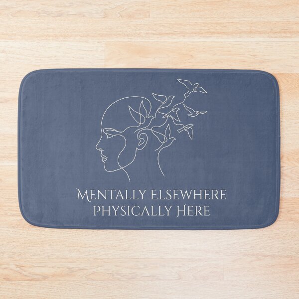 Item preview, Mentally Elsewhere Physically Here Line Art | Daydreamer Quote Minimalist designed and sold by IM Hunter.