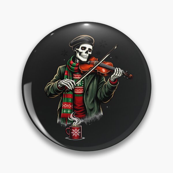 Item preview, Winter Violinist Skeleton – Elegant Holiday Musician Aesthetic Art designed and sold by ColorSplash123.