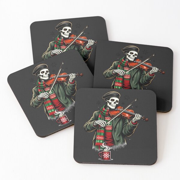 Item preview, Winter Violinist Skeleton – Elegant Holiday Musician Aesthetic Art designed and sold by ColorSplash123.