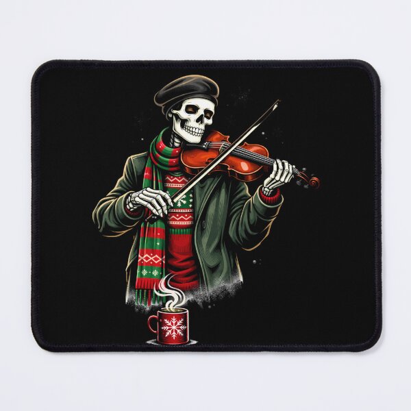 Item preview, Winter Violinist Skeleton – Elegant Holiday Musician Aesthetic Art designed and sold by ColorSplash123.