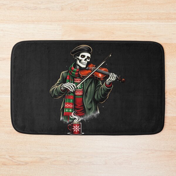 Item preview, Winter Violinist Skeleton – Elegant Holiday Musician Aesthetic Art designed and sold by ColorSplash123.