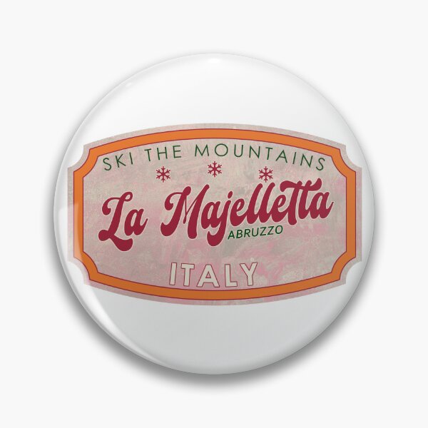 Item preview, La Majelletta, Italy, Abruzzo, Ski, textured skiing badge designed and sold by Wanderful-roads.