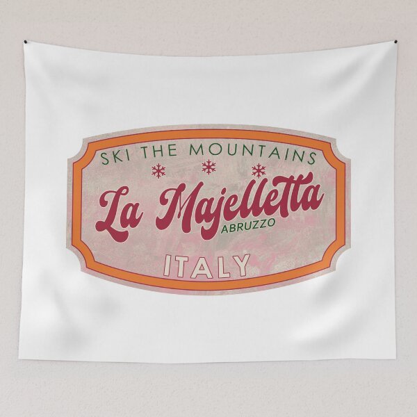 Item preview, La Majelletta, Italy, Abruzzo, Ski, textured skiing badge designed and sold by Wanderful-roads.