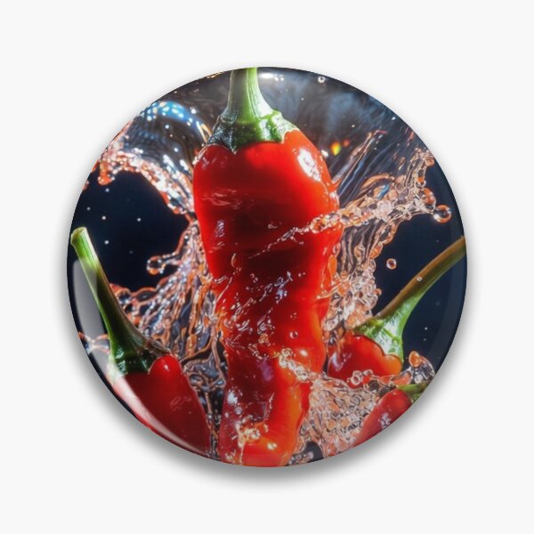 Item preview, Exploding Red Chili Splash – Fiery Macro Art designed and sold by PixelVibe782.
