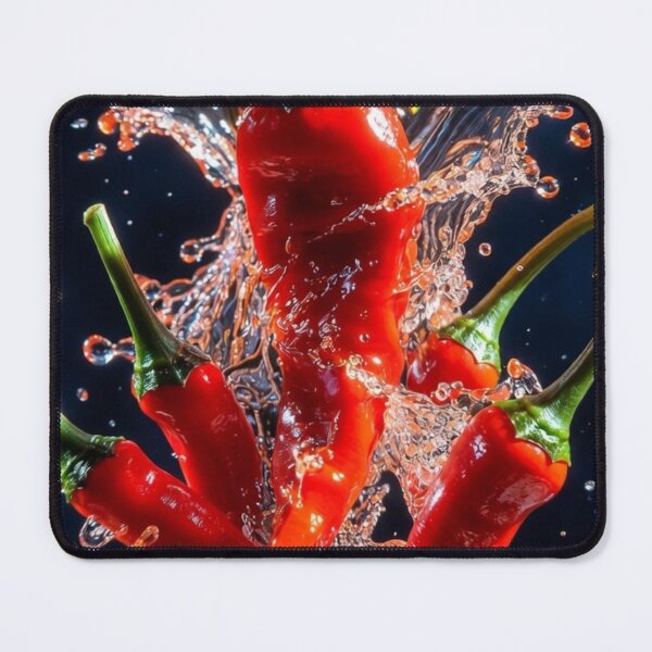 Item preview, Exploding Red Chili Splash – Fiery Macro Art designed and sold by PixelVibe782.