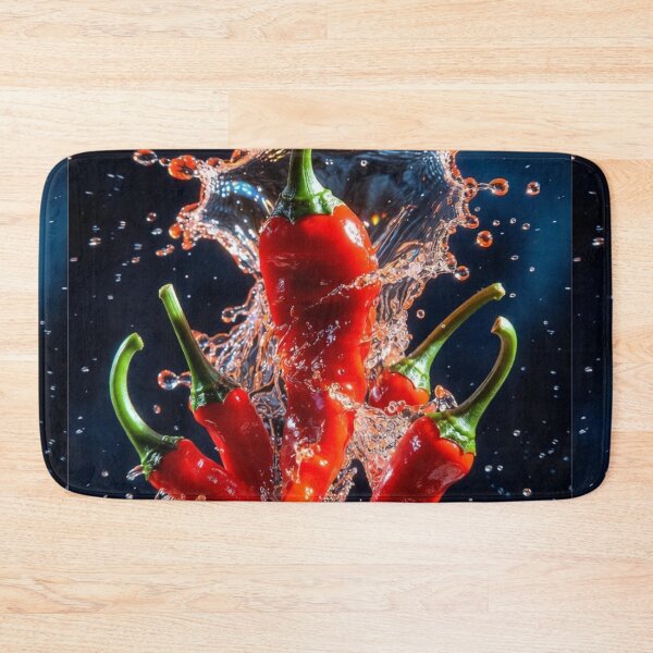 Item preview, Exploding Red Chili Splash – Fiery Macro Art designed and sold by PixelVibe782.