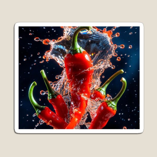 Item preview, Exploding Red Chili Splash – Fiery Macro Art designed and sold by PixelVibe782.