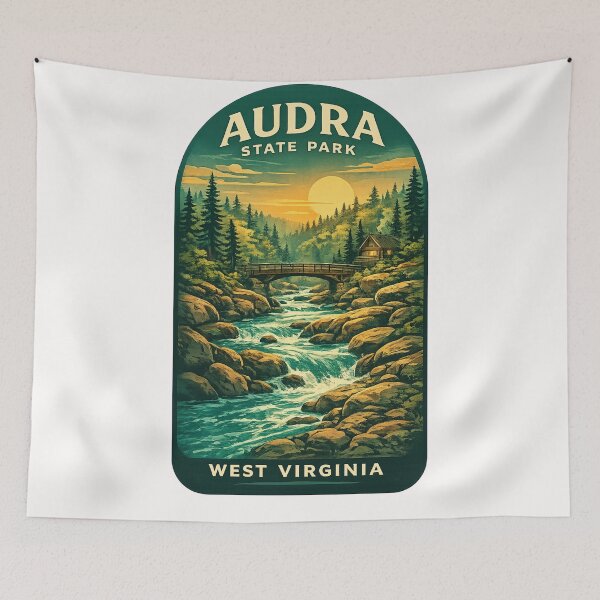 Item preview, Audra State Park West Virginia Mountain River designed and sold by Places On Earth.