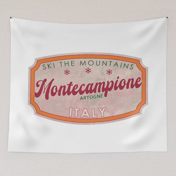 Item preview, Montecampione, Italy, Artogne, Ski, textured skiing badge designed and sold by Wanderful-roads.