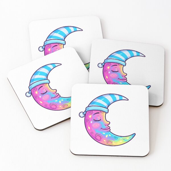 Item preview, sleepy rainbow moon designed and sold by The sticker haven.