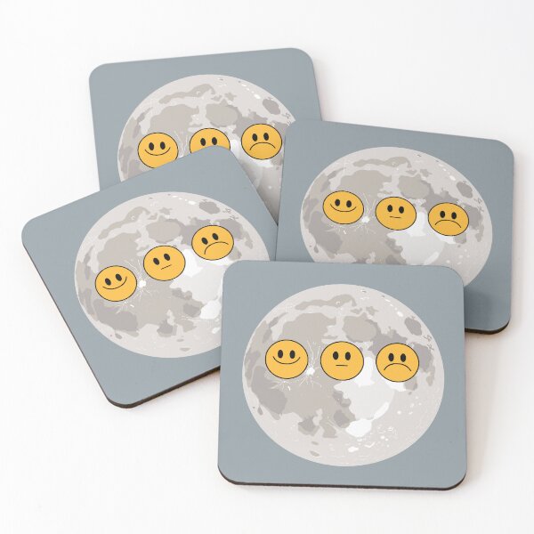 Item preview, Moon emoji happy sad - Illustrated series designed and sold by helengarvey.