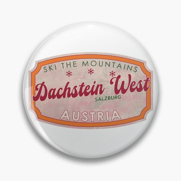 Item preview, Dachstein West, Austria, Salzburg, Ski, textured skiing badge designed and sold by Wanderful-roads.