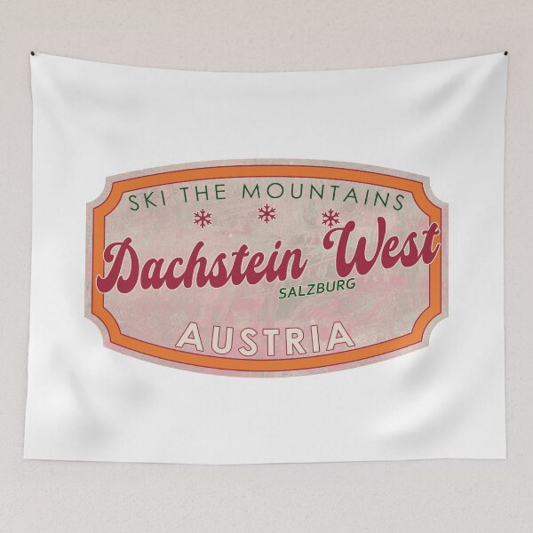 Item preview, Dachstein West, Austria, Salzburg, Ski, textured skiing badge designed and sold by Wanderful-roads.