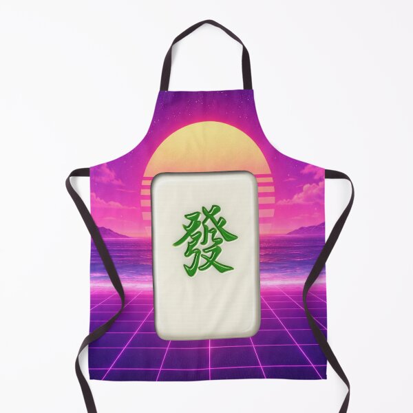 Item preview, The Green Dragon Mahjong tile Vaporwave Inspired design designed and sold by SamiVaporStudio.