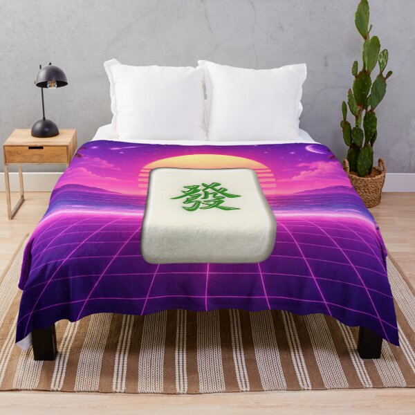 Item preview, The Green Dragon Mahjong tile Vaporwave Inspired design designed and sold by SamiVaporStudio.