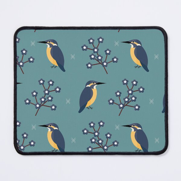 Item preview, Kingfishers on blue designed and sold by reneesillus.