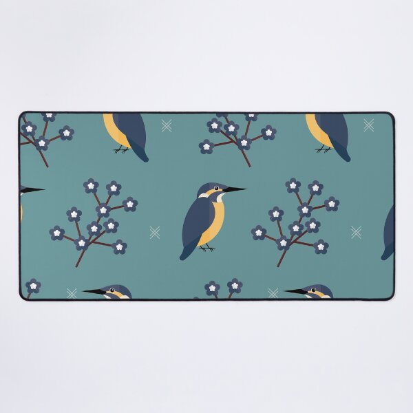 Item preview, Kingfishers on blue designed and sold by reneesillus.