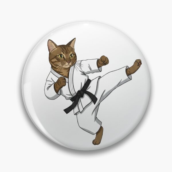 Item preview, Brown Tabby Cat Black Belt Karate Kick designed and sold by octozap.