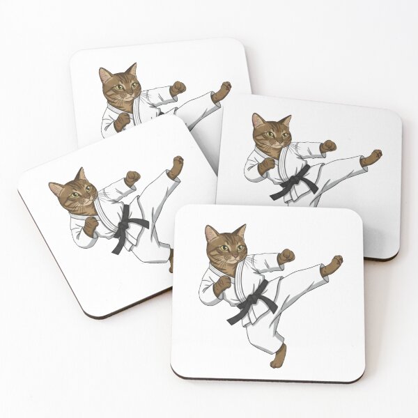 Item preview, Brown Tabby Cat Black Belt Karate Kick designed and sold by octozap.