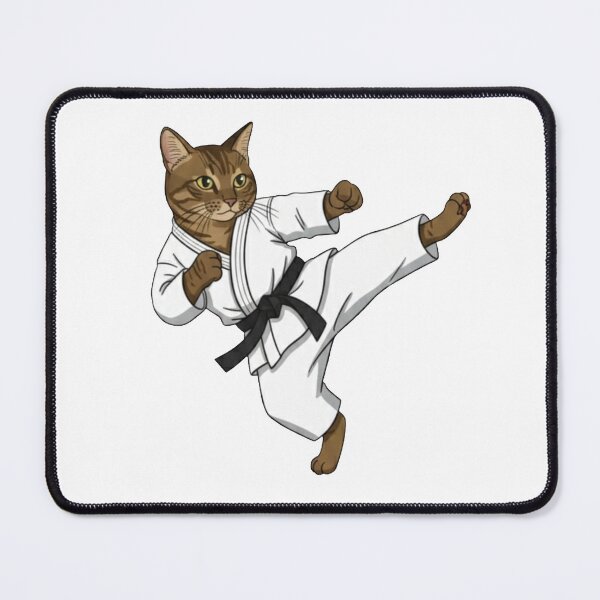 Item preview, Brown Tabby Cat Black Belt Karate Kick designed and sold by octozap.