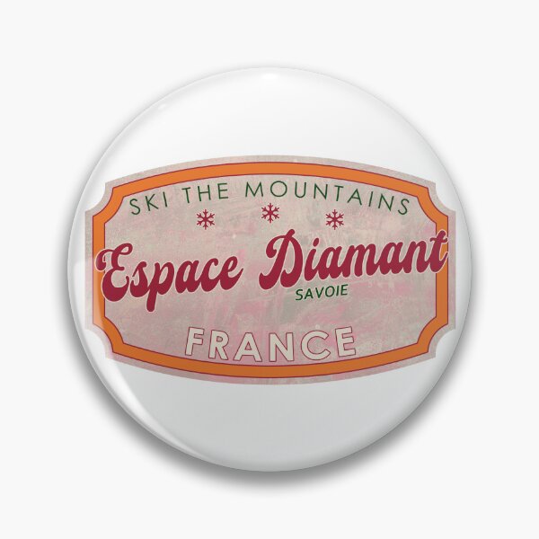 Item preview, Espace Diamant, France, Savoie, Ski, textured skiing badge designed and sold by Wanderful-roads.