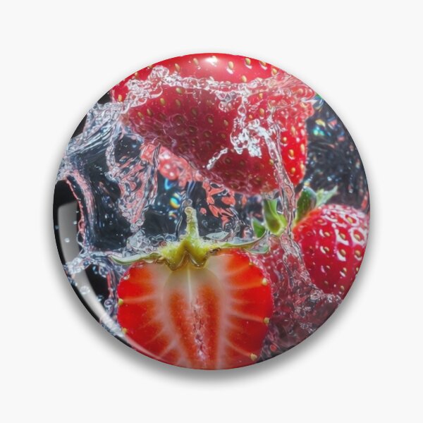 Item preview, Exploding Strawberry Splash – Juicy Macro Fruit Art designed and sold by PixelVibe782.