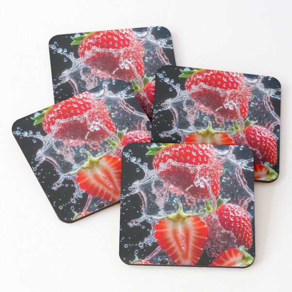 Item preview, Exploding Strawberry Splash – Juicy Macro Fruit Art designed and sold by PixelVibe782.