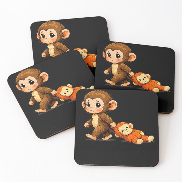 Item preview, Sad Baby Monkey Toy Animal Lover designed and sold by FemmeForge.