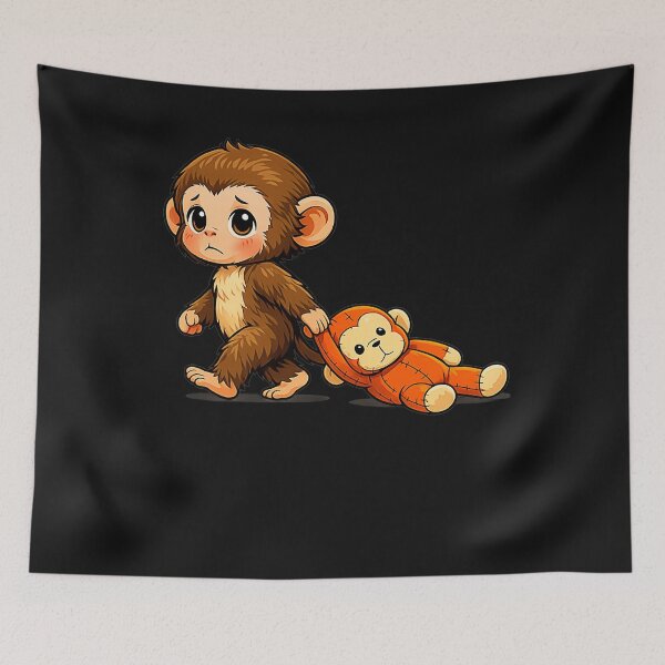 Item preview, Sad Baby Monkey Toy Animal Lover designed and sold by FemmeForge.