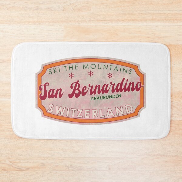 Item preview, San Bernardino, Switzerland, Graubünden, Ski, textured skiing badge designed and sold by Wanderful-roads.