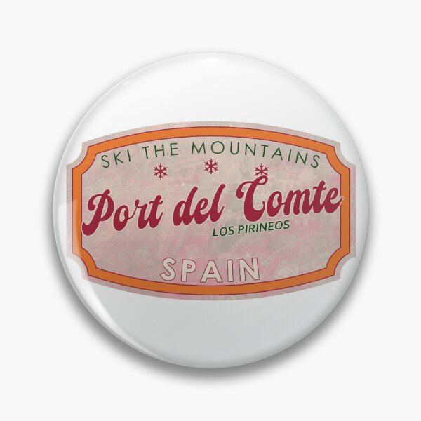 Item preview, Port del Comte, Spain, Los Pirineos, Ski, textured skiing badge designed and sold by Wanderful-roads.