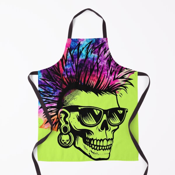 Item preview, A skull with vibrant, multi-colored hair designed and sold by Mini Pixel Perfect Co..
