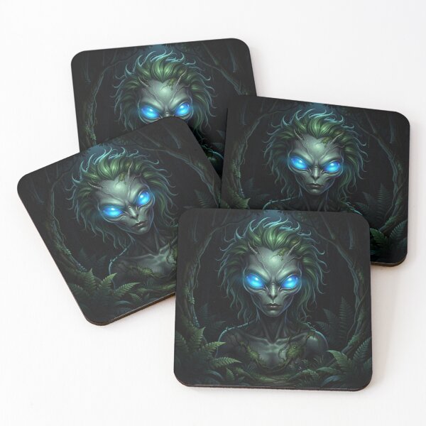 Item preview, Forest Alien Guardian – Bioluminescent Nature Spirit designed and sold by myforestfog.