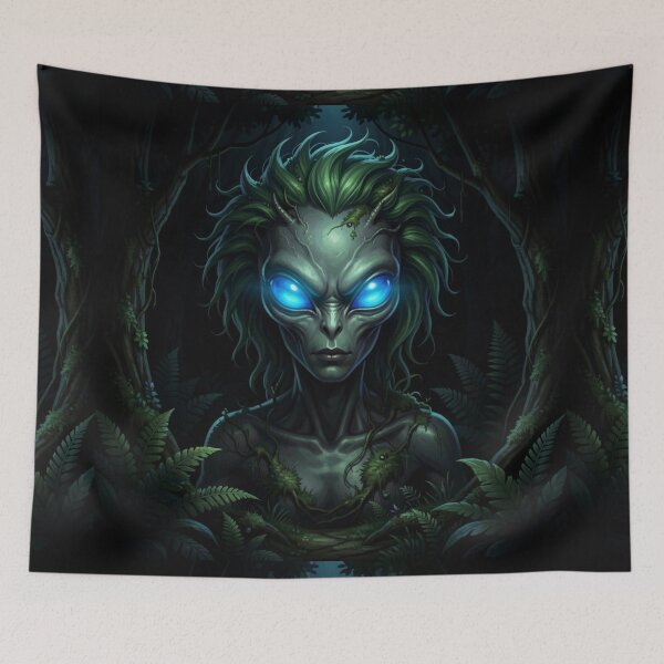 Item preview, Forest Alien Guardian – Bioluminescent Nature Spirit designed and sold by myforestfog.