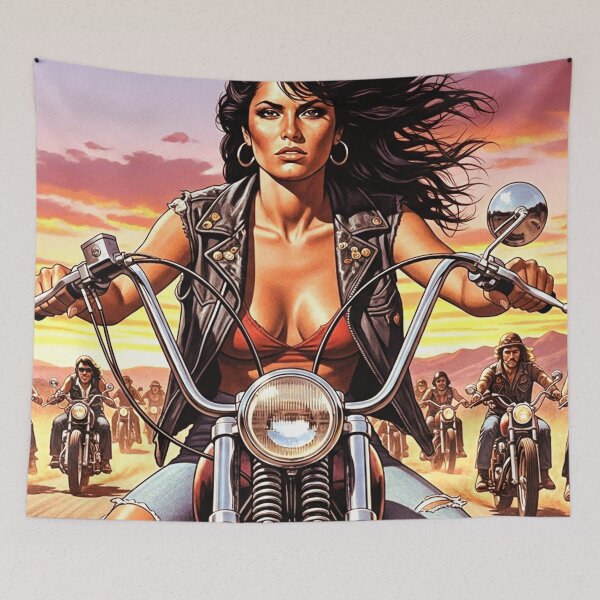 Item preview, Retro Biker Girl designed and sold by PulpVintage.