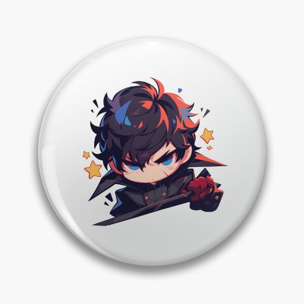 Item preview, Ren Amamiya Persona 5 Game Anime Angry Chibi Kawaii Black Hair Phantom designed and sold by 108Recordings.
