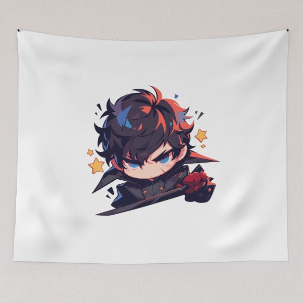 Item preview, Ren Amamiya Persona 5 Game Anime Angry Chibi Kawaii Black Hair Phantom designed and sold by 108Recordings.