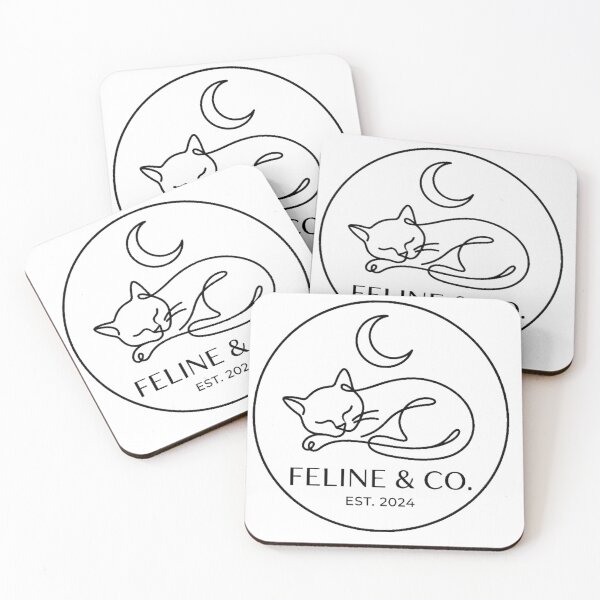 Item preview, Feline & Co. – Elegant Minimalist Sleeping Cat Logo | Line Art Design Est. 2024 designed and sold by yassineyan.